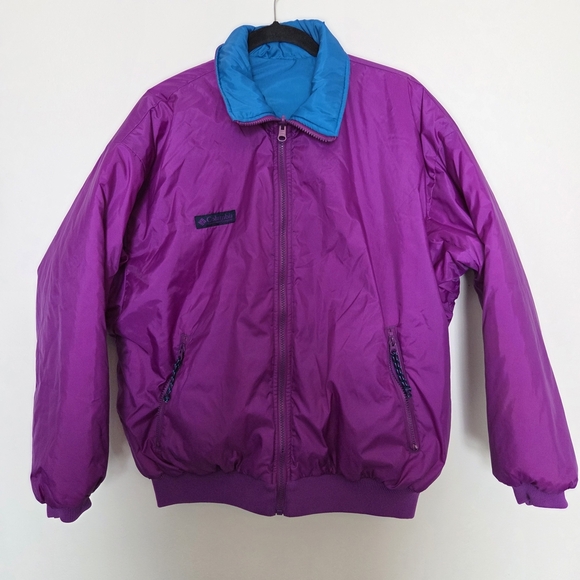 Columbia Womens Large Blue and Purple Revsible Insulated Coat - Picture 2 of 8